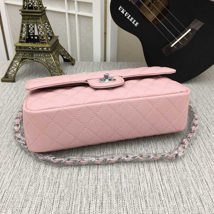 CC Inspired Classic Double Flap Bag Pink Caviar Sier Hardware - Bag - Gorchic - $122.99