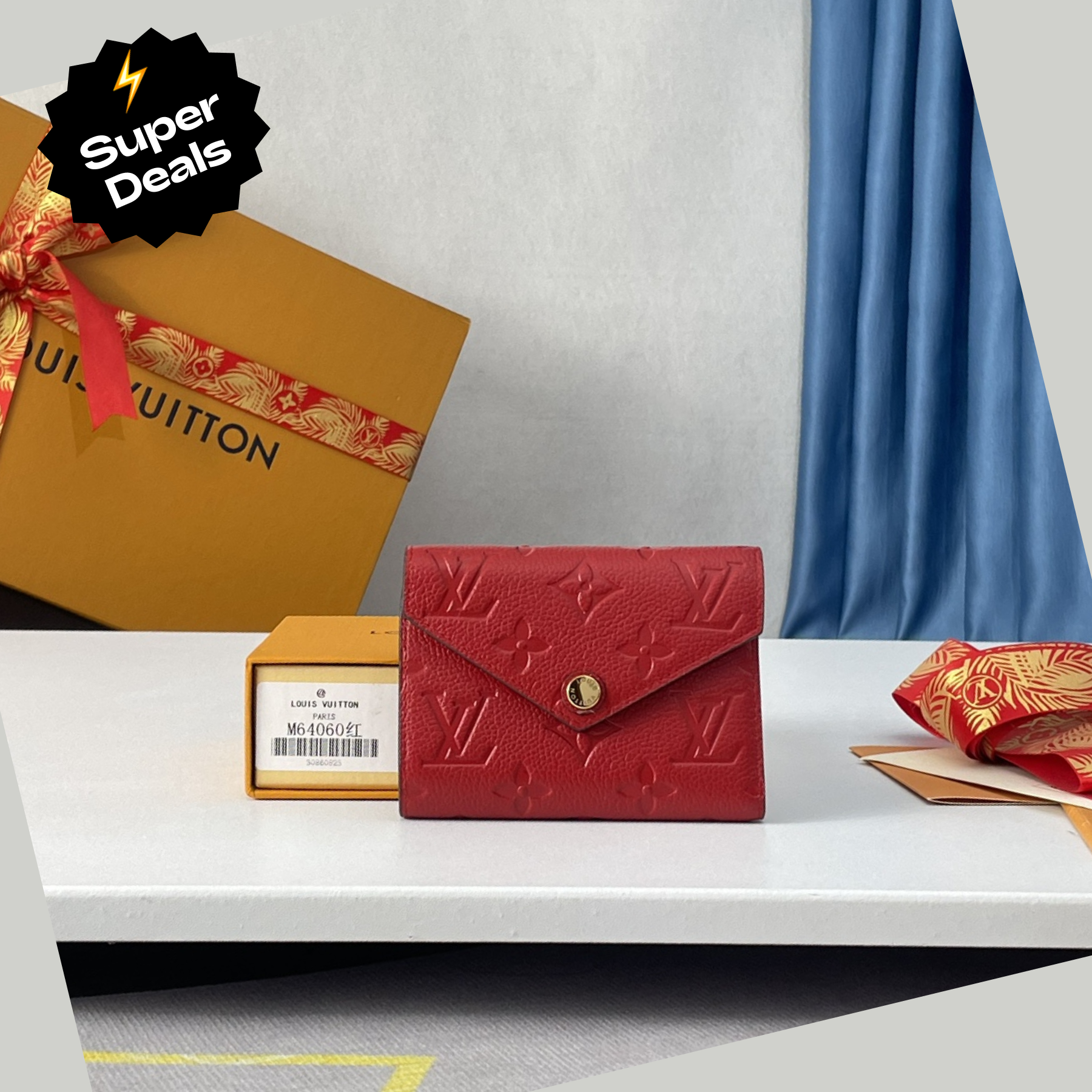 Designer Monogram Victorine Red Wallet - Gorchic - $44.99