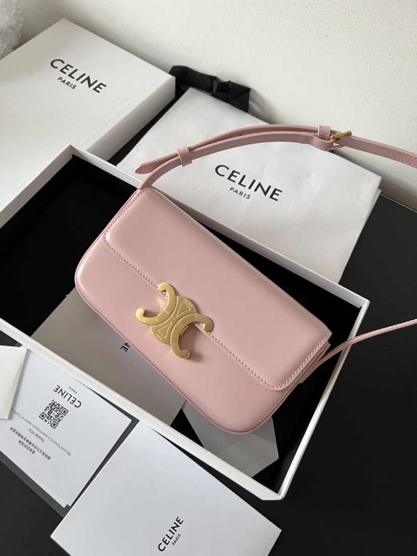 CL shoulder bag claude in shiny calfskin pink - Bag - Gorchic - $129.99