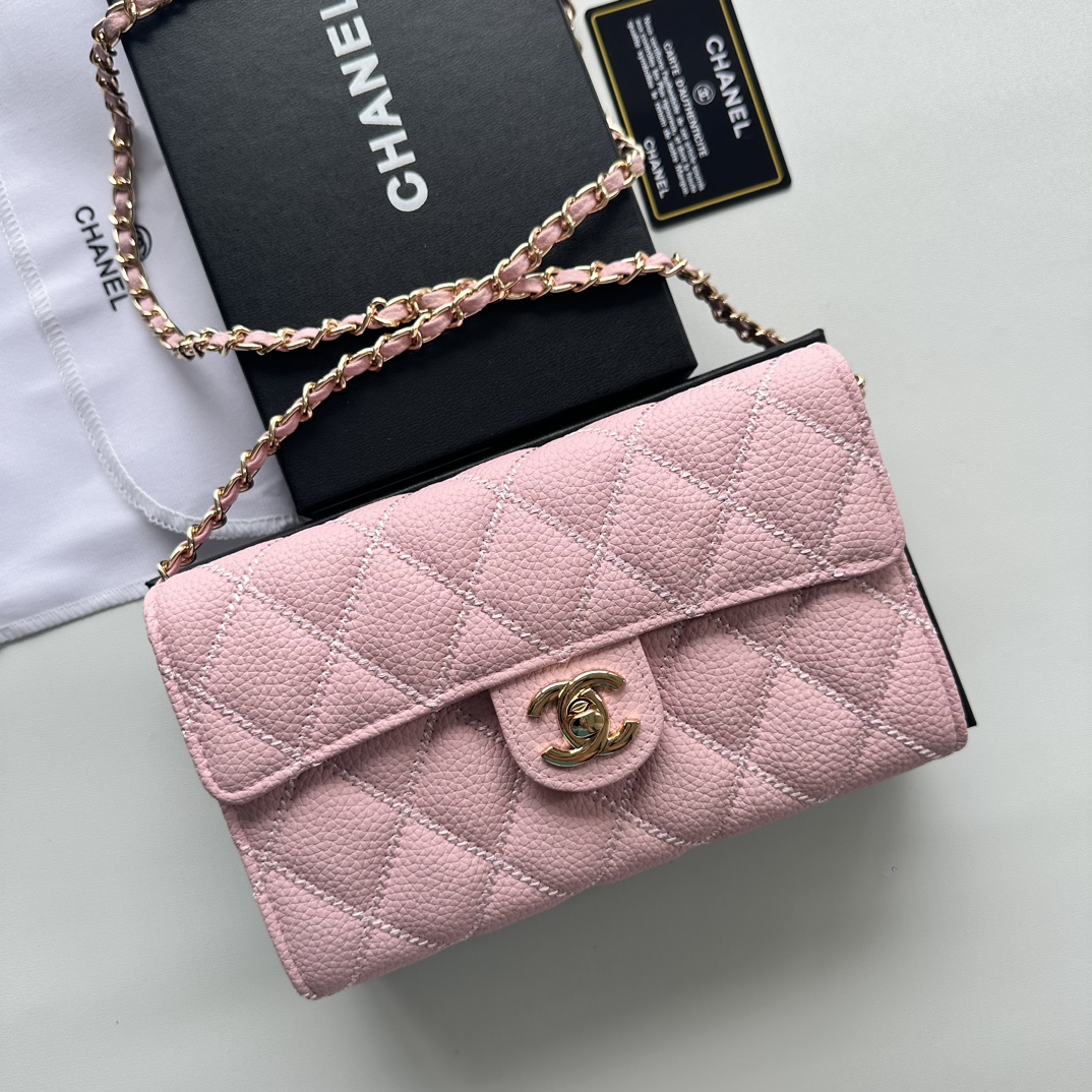 CC Inspired Chain Shoulder Crossbody Small Bag - Pink Bag - Gorchic - $101.99
