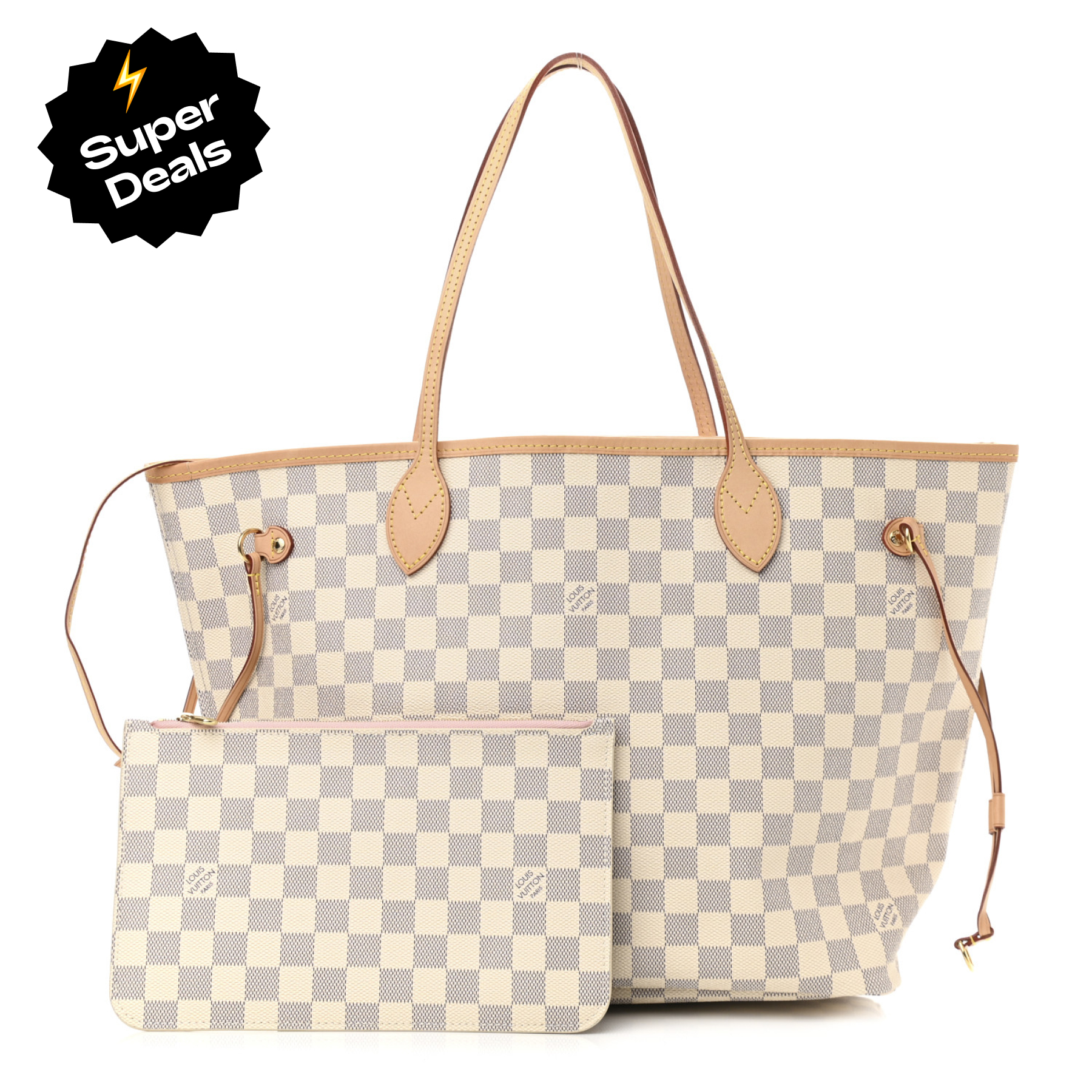 Designer Monogram Damier Azur Neo Neverfull MM - Bag - Gorchic - $110.99
