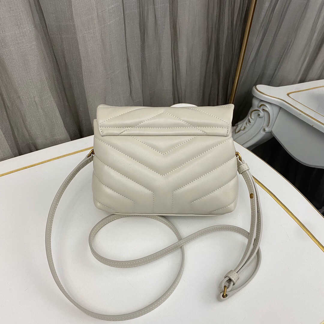 Lady Designer Loulou Toy quilted leather shoulder bag cream - Bag - Gorchic - $138.99