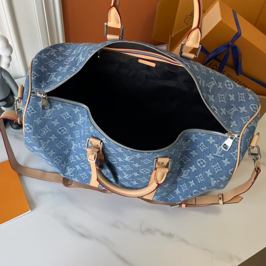Designer Monogram  Keepall Bandoulière 50 Monogram Denim Bag - Gorchic - $167.99