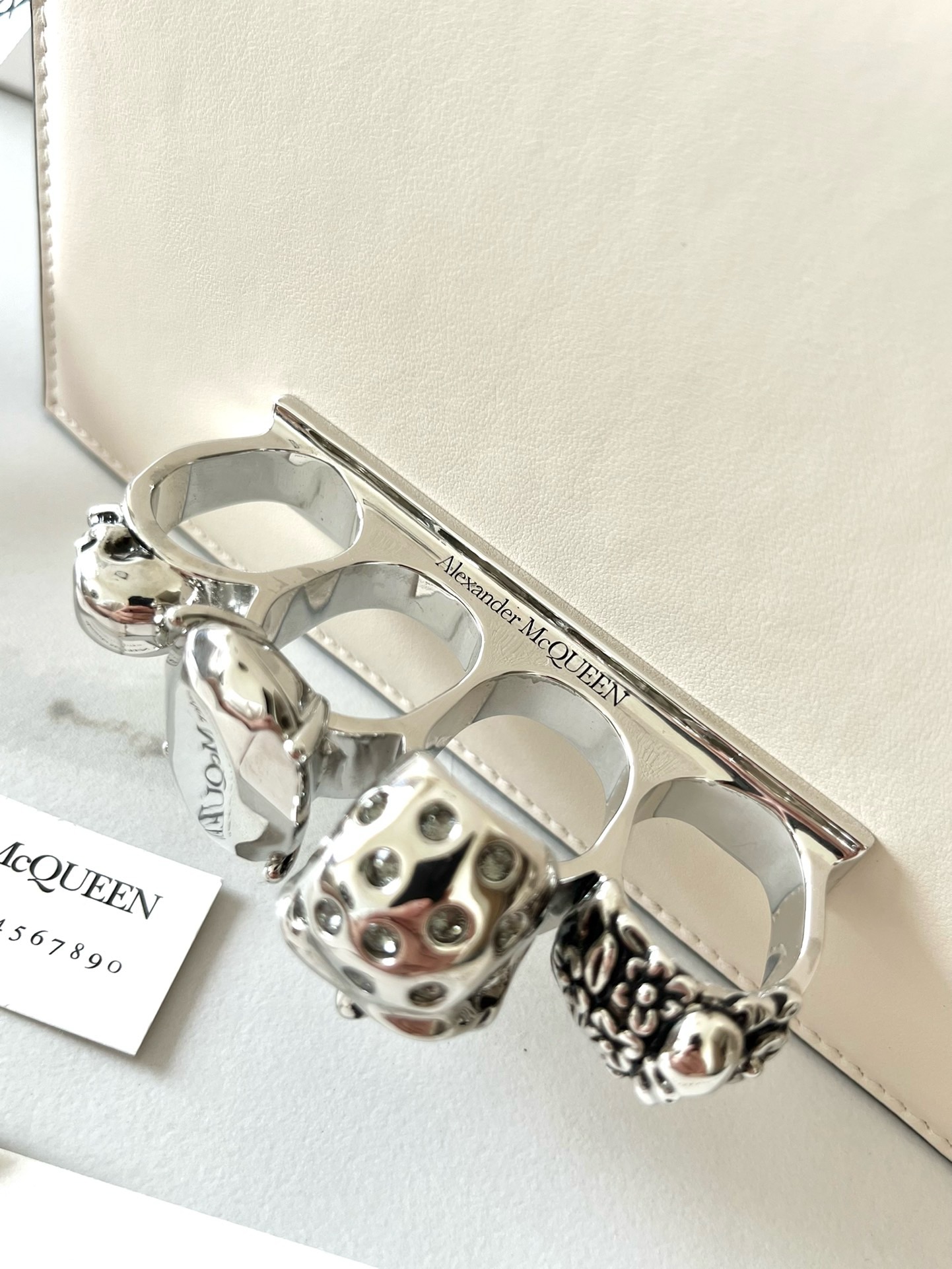 McQueen mini Jewelled satchel bag - Gorchic - $297.99