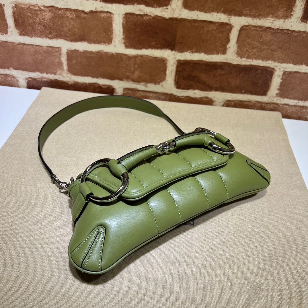 Double-G Horsebit Chain Small Shoulder Bag Green - Bag - Gorchic - $110.99
