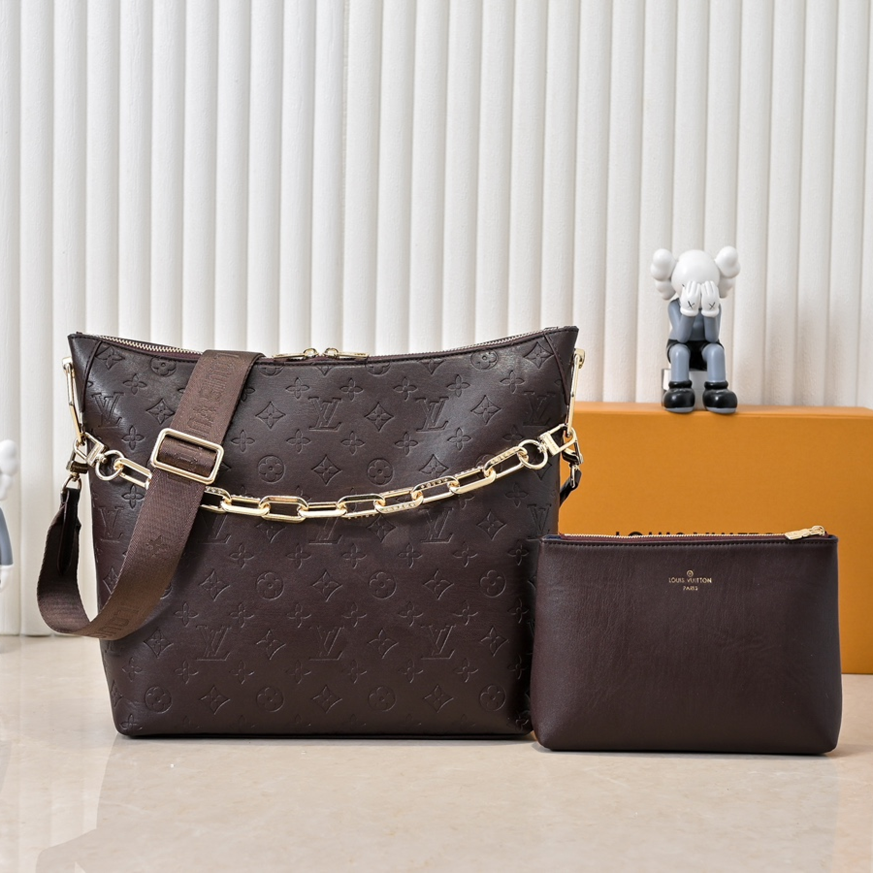 Designer Monogram Coussin Hobo MM Chocolat Bag - Gorchic - $122.99