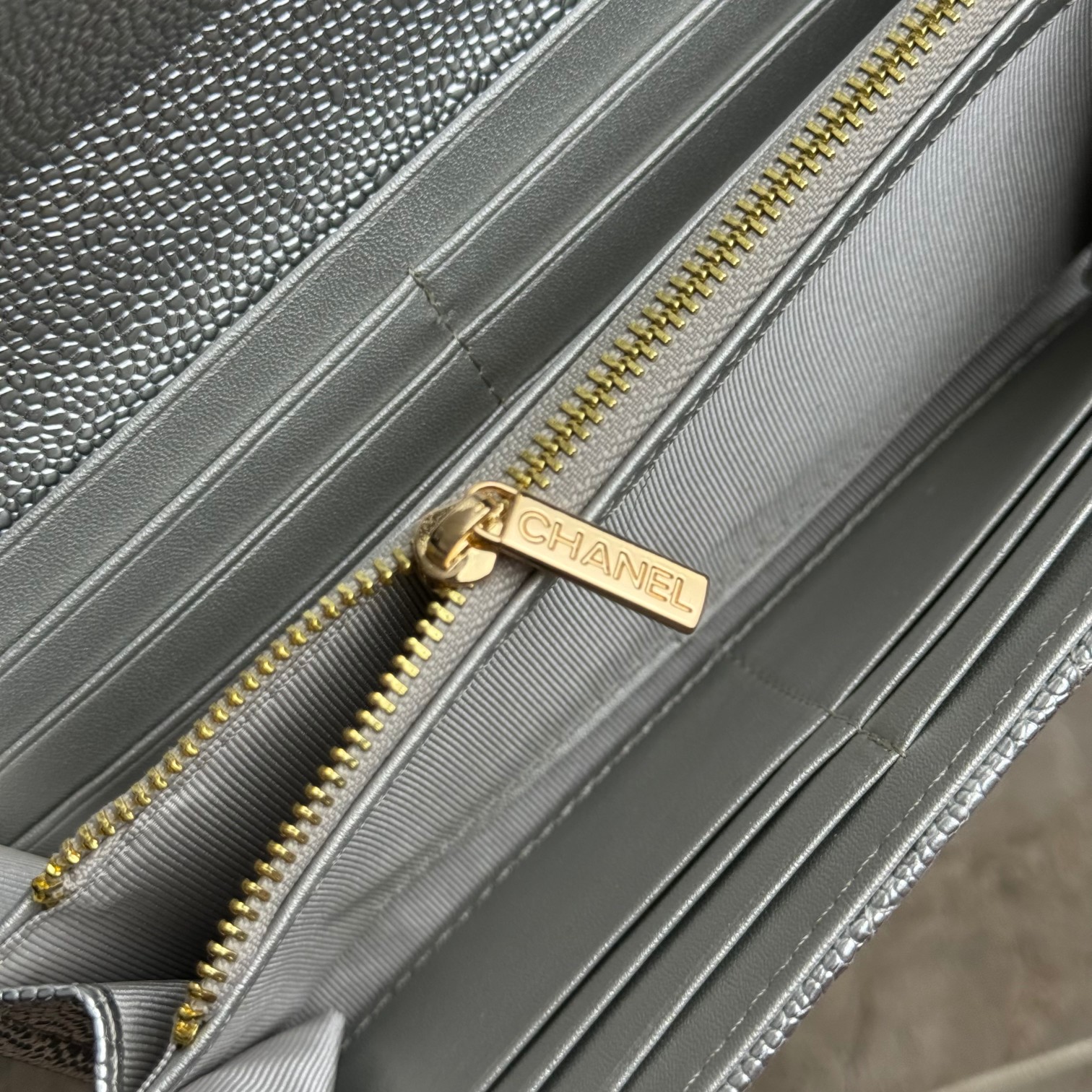 CC Inspired Counterfeit Caviar Leather Wallet-Sier Fish Seed Pattern Wallet - Gorchic - $59.99