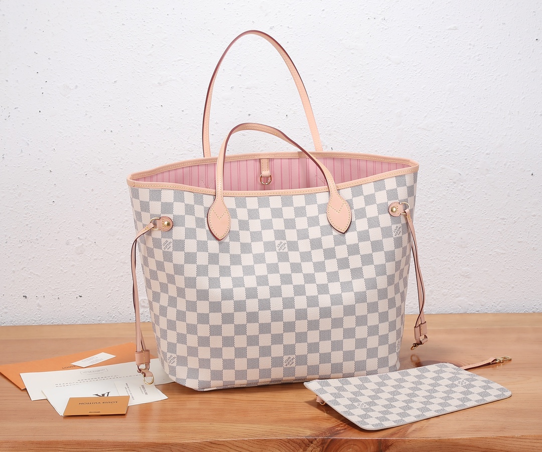 Designer Monogram Damier Azur Neo Neverfull MM - Bag - Gorchic - $110.99