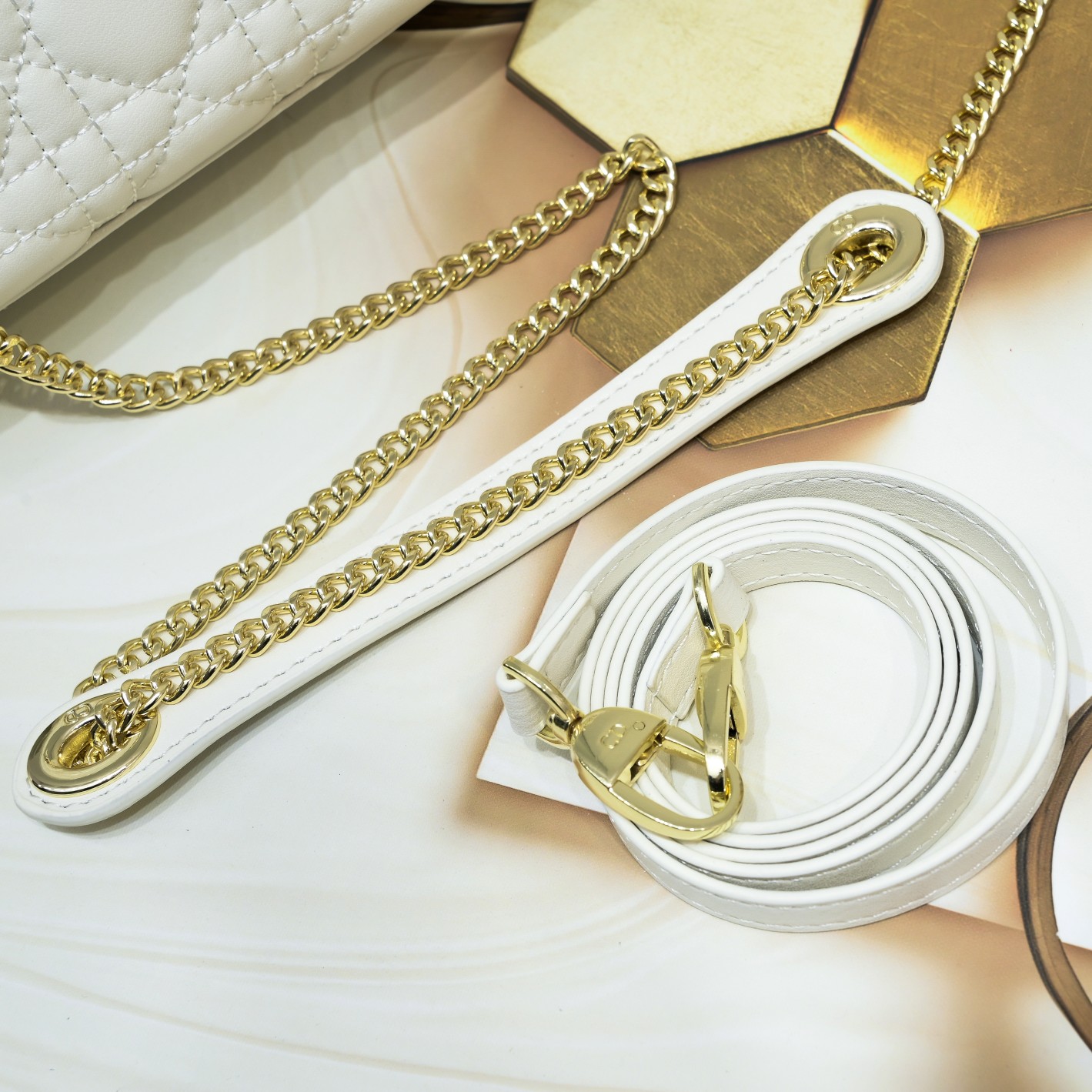 D Inspired Mini Lady D Inspired Bag White Cannage Calfskin - Bag - Gorchic - $138.99