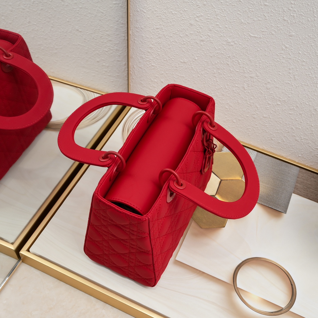 D Inspired Medium Lady D Inspired Bag Red Ultramatte Calfskin - Bag - Gorchic - $146.99