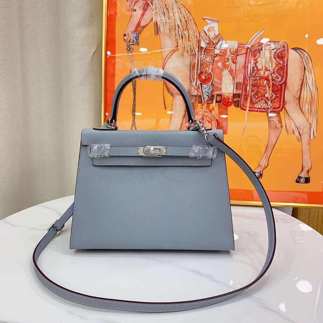 H-Inspired Kelly Haze Blue Silver Hardware - Bag - Gorchic - $156.99
