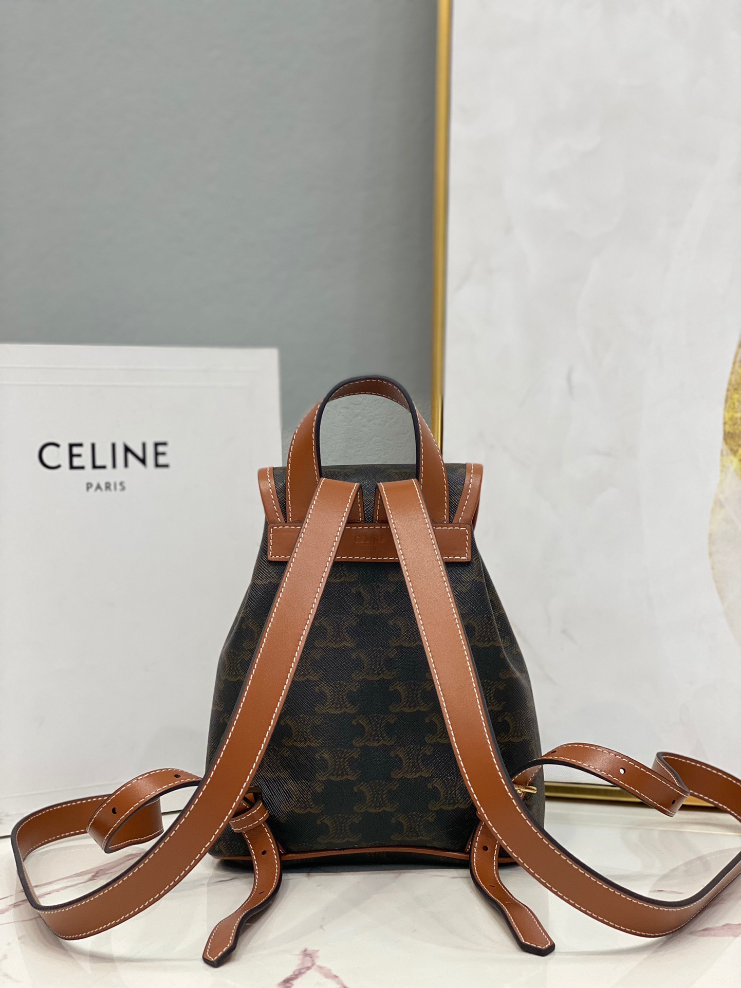 CL Backpack Folco Mini Triomphe Tan - Bag - Gorchic - $156.99
