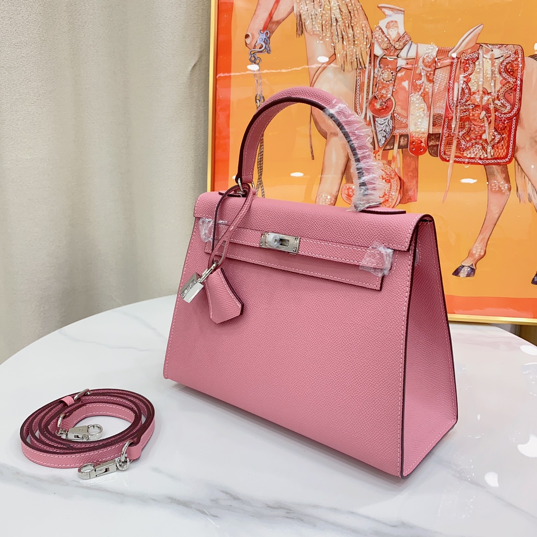 H-Inspired Kelly Haze Light Pink Silver Hardware - Bag - Gorchic - $156.99