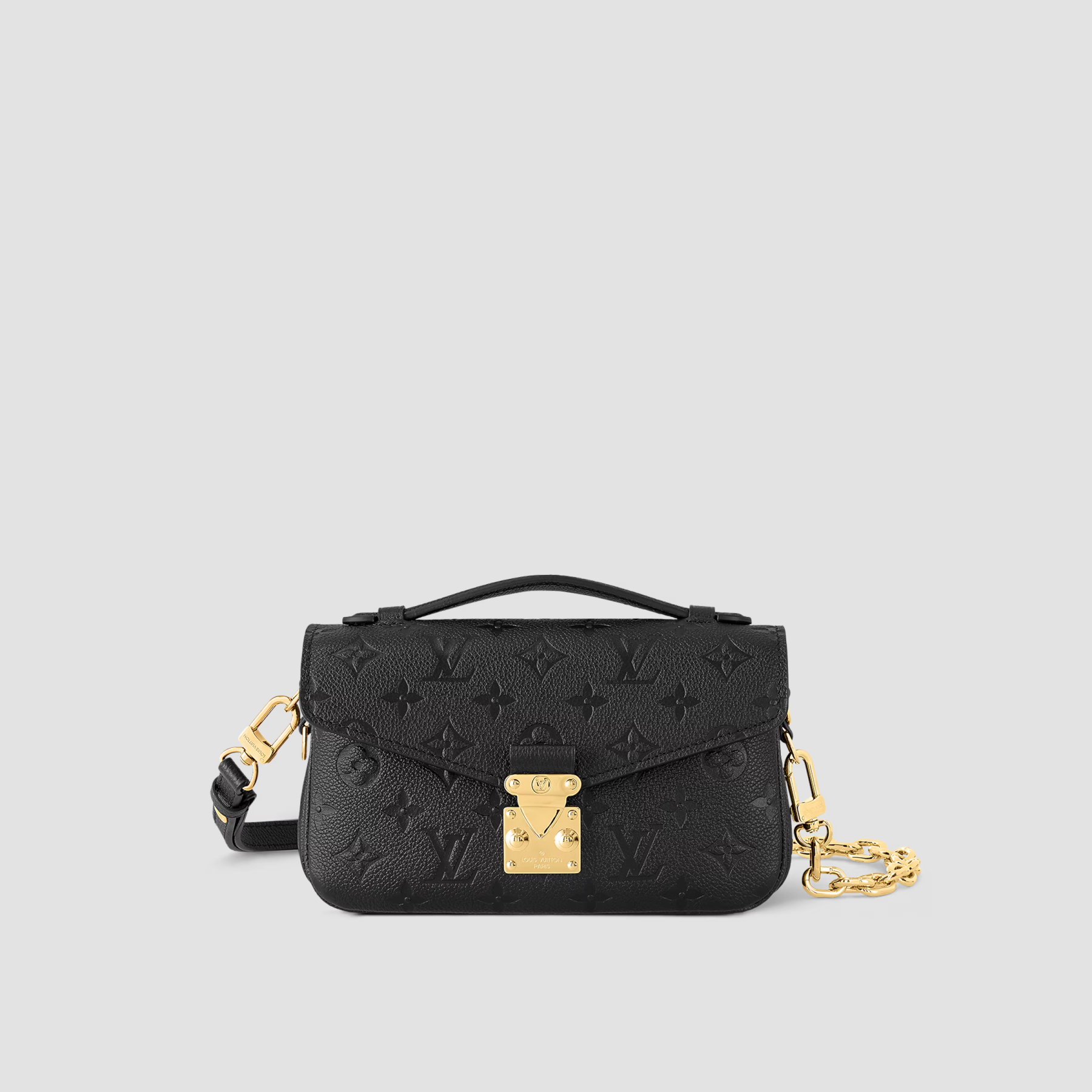 Designer Monogram Empreinte Monogram Leather Black Pochette Métis East West - Bag - Gorchic - $124.99