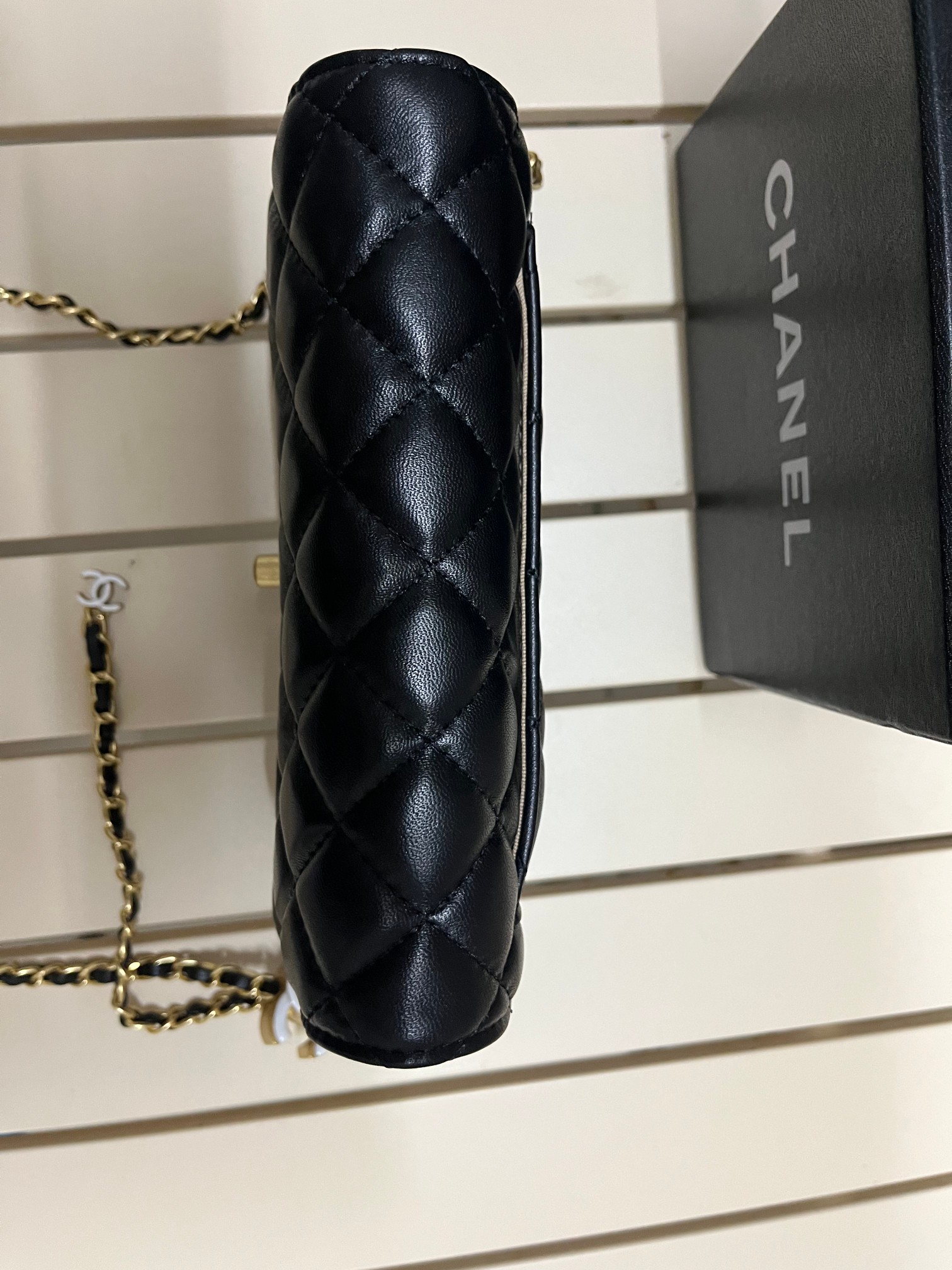 CC Inspired Pearl Crush Wallet On Chain-Black - Bag - Gorchic - $131.99