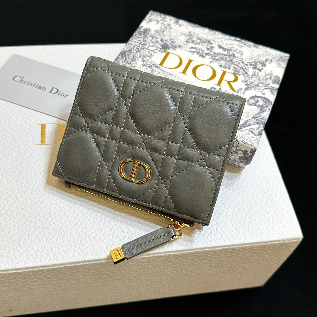 D Inspired Caro Dahlia Wallet-Gray Leather  Wallet - Gorchic - $55.99