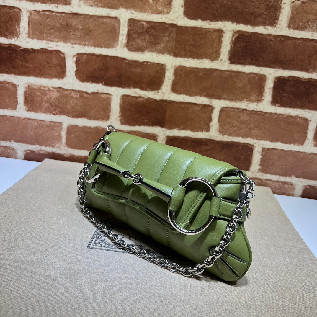 Double-G Horsebit Chain Small Shoulder Bag Green - Bag - Gorchic - $110.99