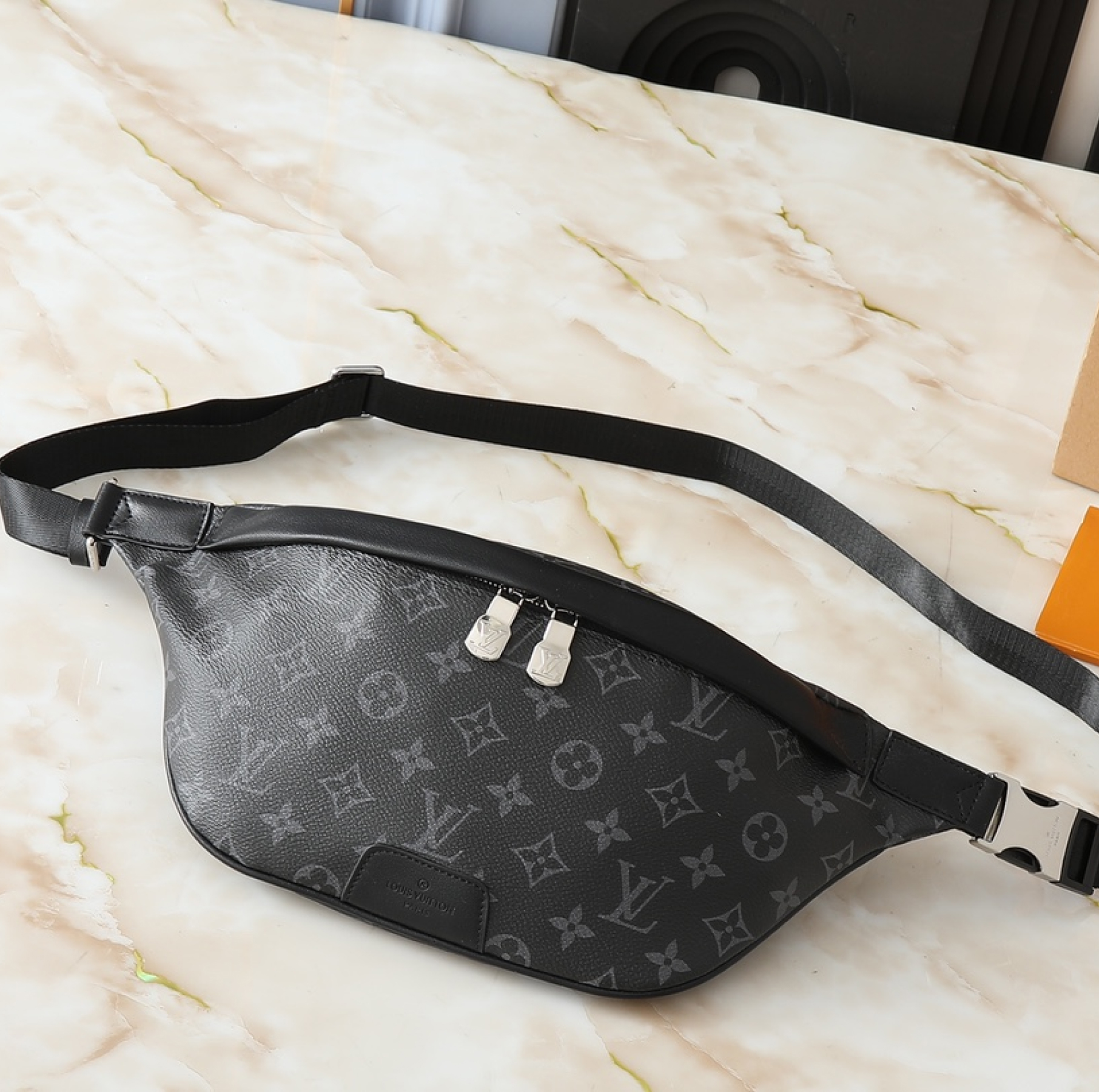 Designer Monogram Discovery Bum Bag - Black Old Fashioned Bag - Gorchic - $123.99