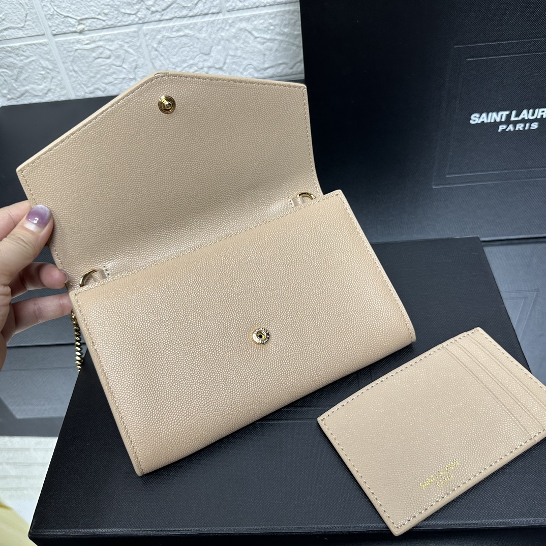 Lady Designer  Grain De Poudre Monogram Uptown Chain Wallet Dark Beige-Gold hardware - Bag - Gorchic - $112.99