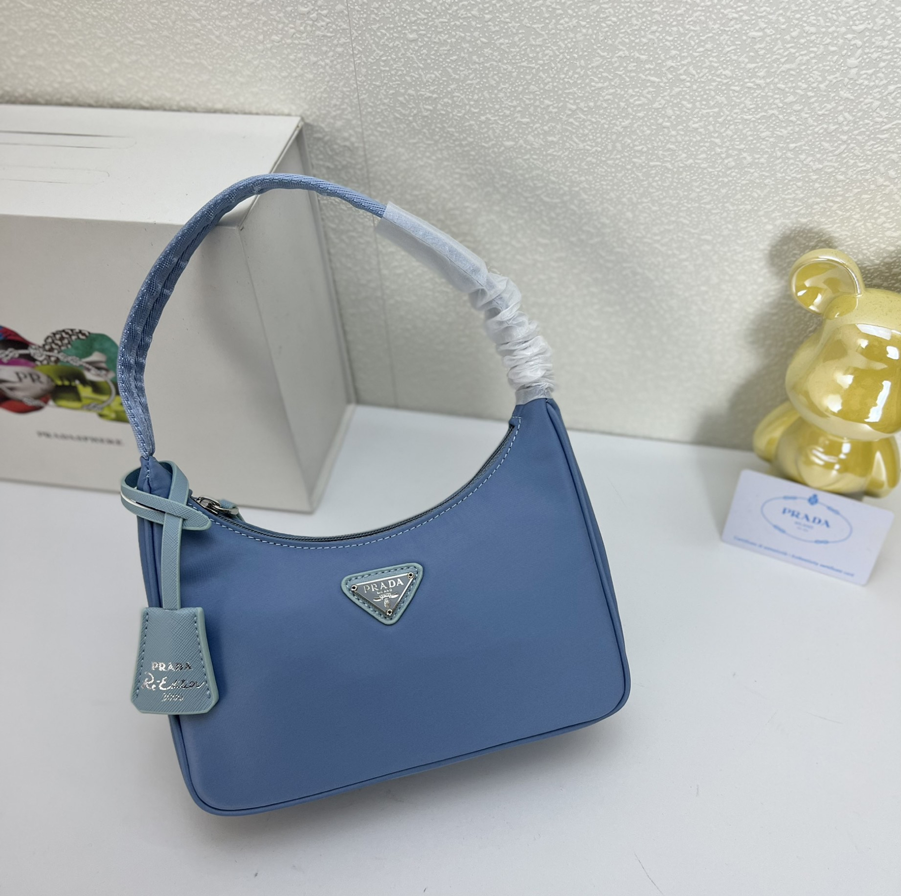 Saffiano texture Hobo Medieval Moon Bag - Blue Bag - Gorchic - $93.99