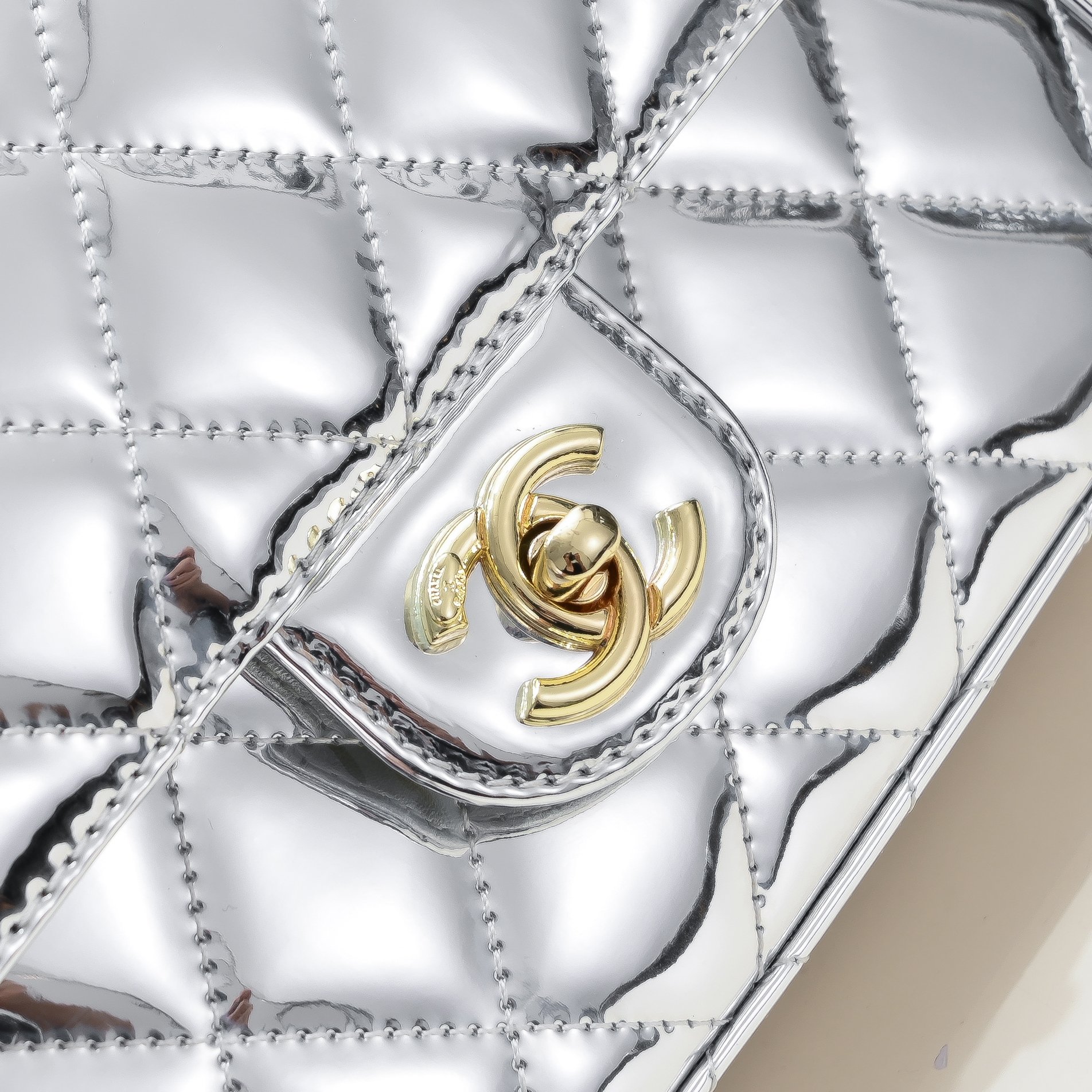 CC Inspired Mirror Mini Classic Flap with Star Coin Purse - Sier - Gorchic - $138.99