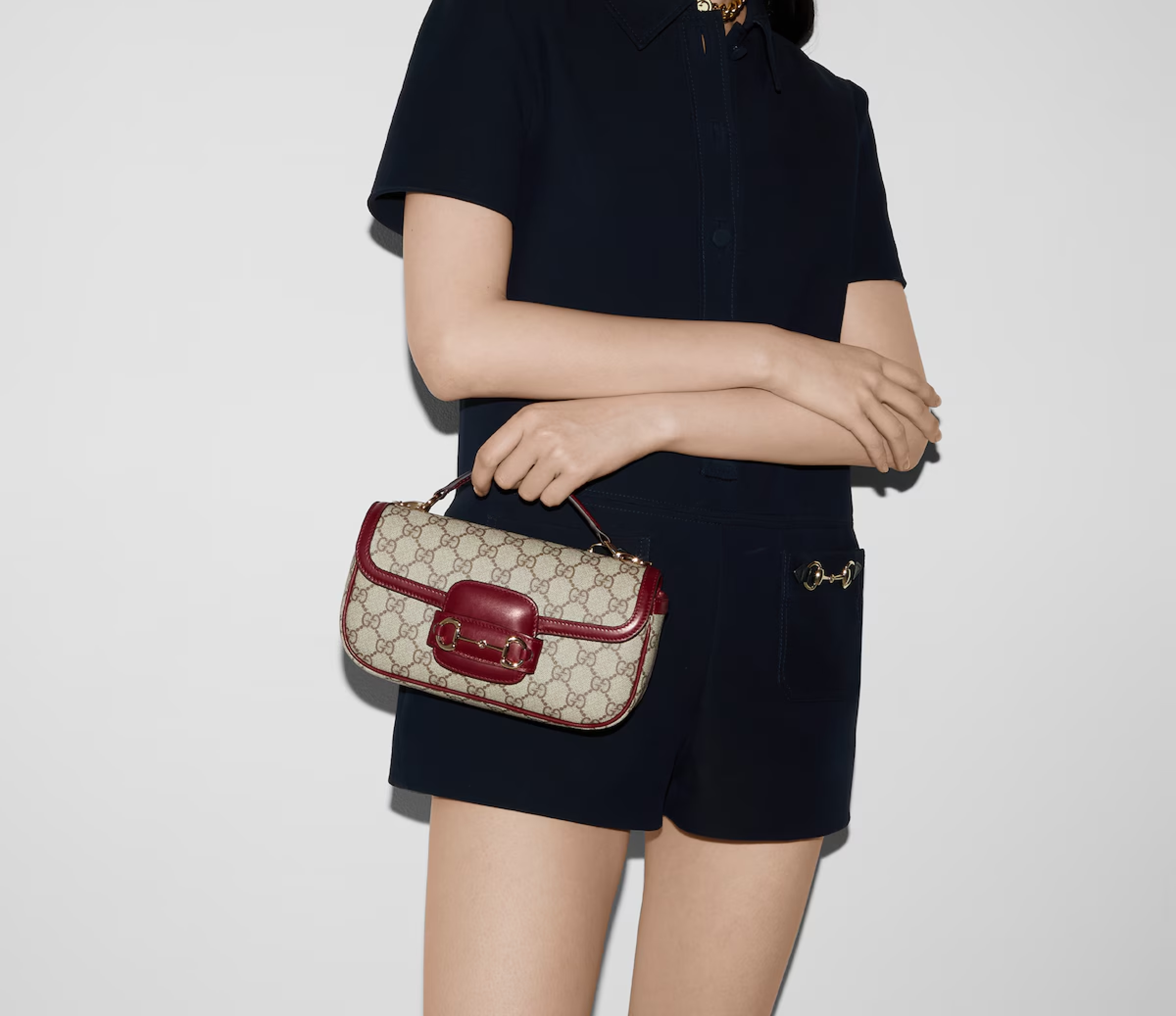 Double-G Horsebit 1955 Small Red Shoulder Bag - Gorchic - $121.99
