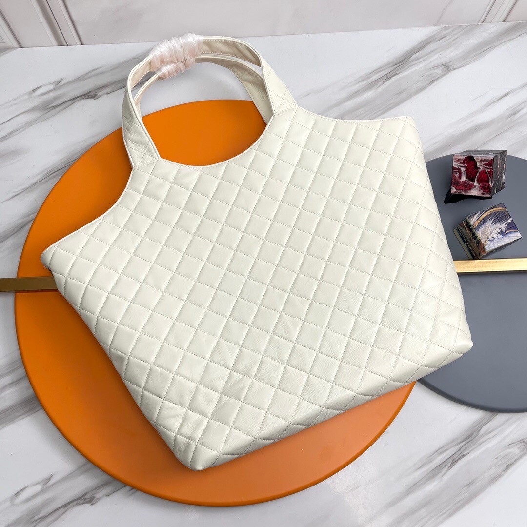 Lady Designer ICARE MAXI SHOPPING BAG IN QUILTED Calfskin WHITE - Bag - Gorchic - $135.99
