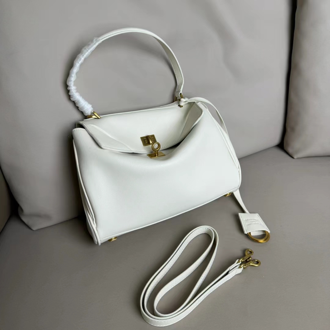 Hourglass iconic Rodeo leather shoulder bag in green and aged-golden hardware Multiple Size - Bag - Gorchic - $169.99