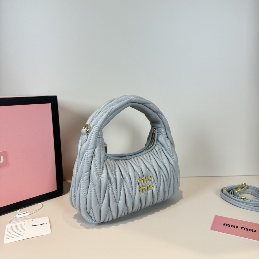 MU Wander matelassé nappa leather hobo bag handbag - Bag - Gorchic - $114.99