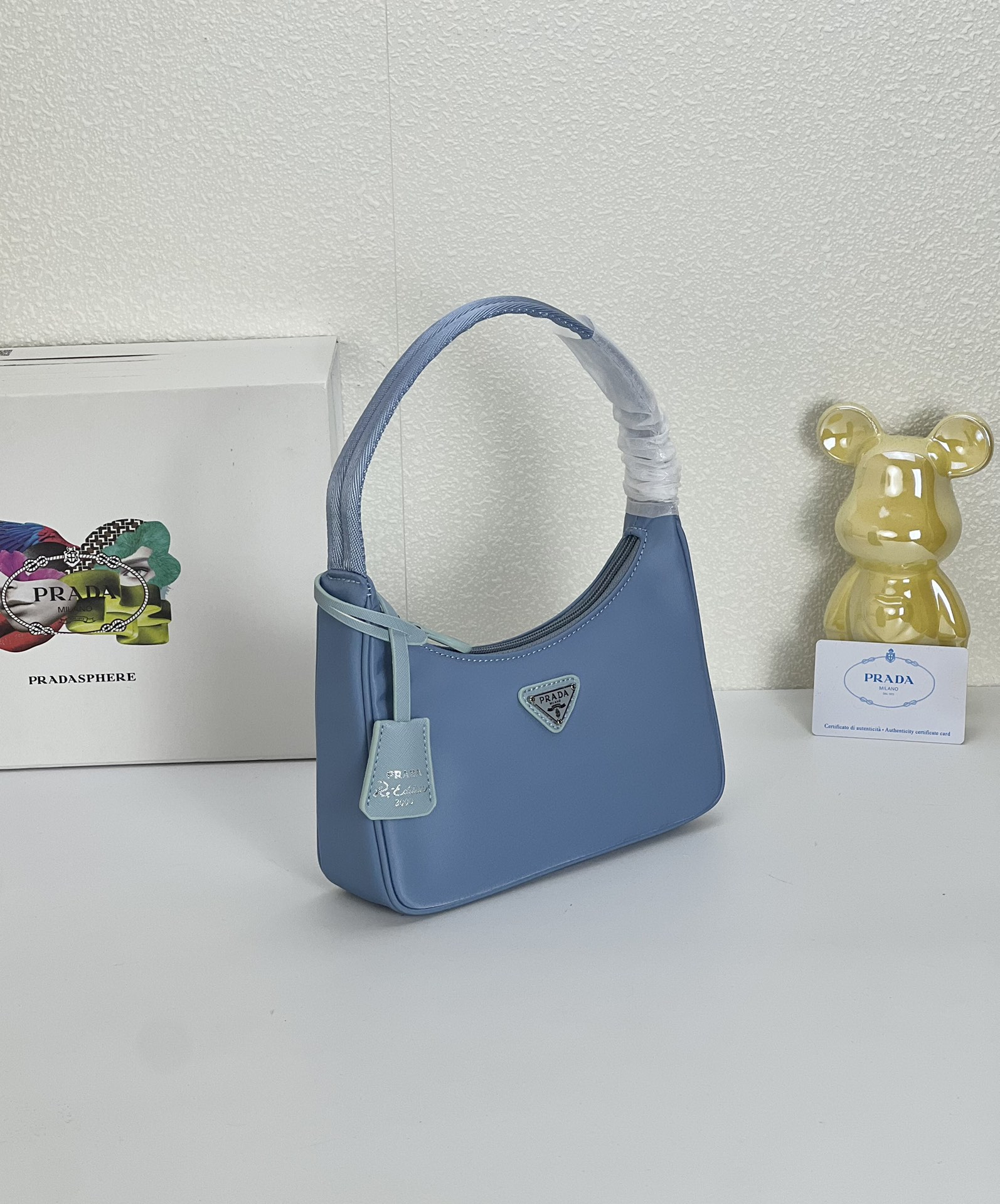 Saffiano texture Hobo Medieval Moon Bag - Blue Bag - Gorchic - $93.99