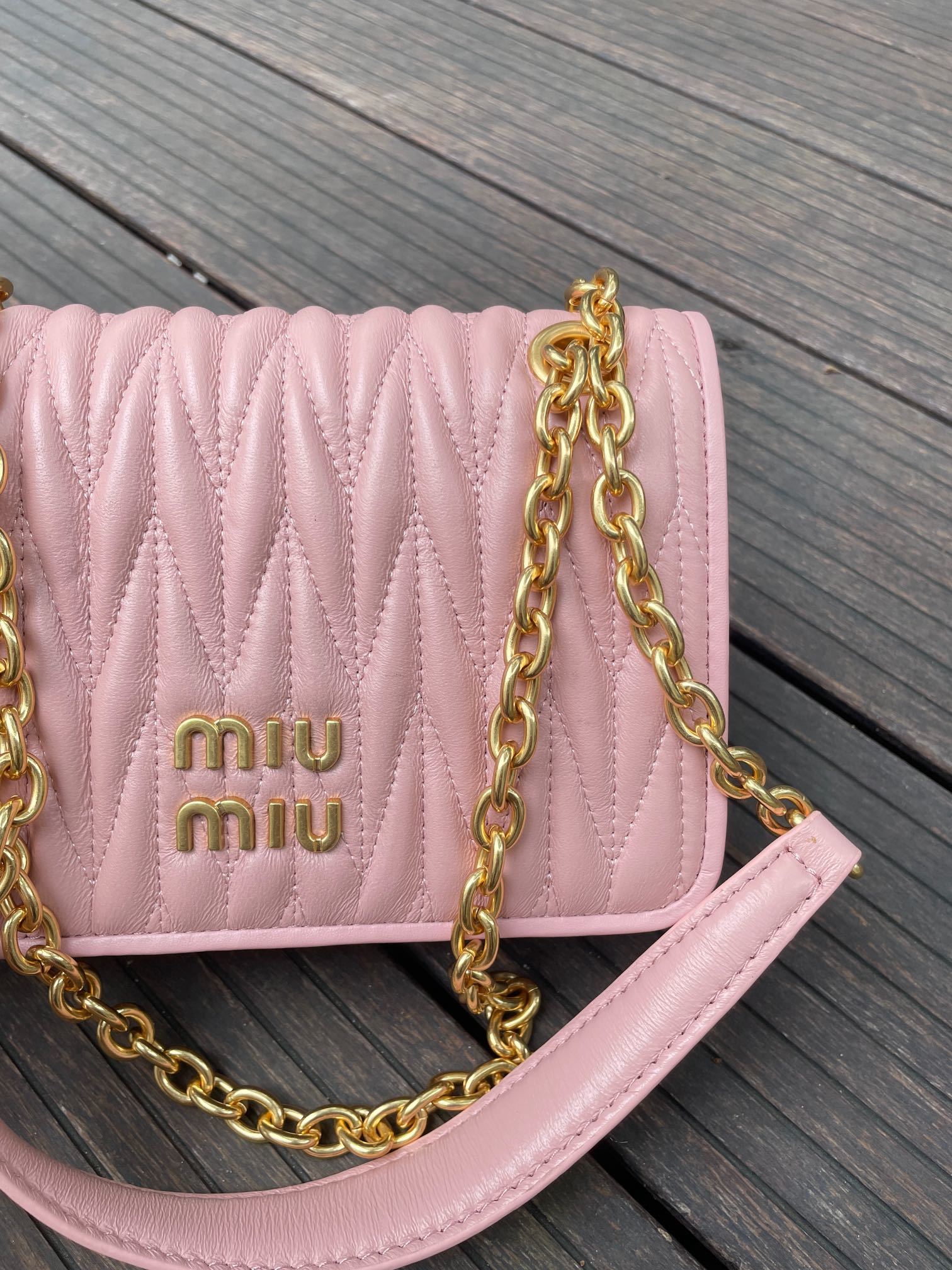 MU Matelassé nappa leather mini bag Pink - Bag - Gorchic - $117.99