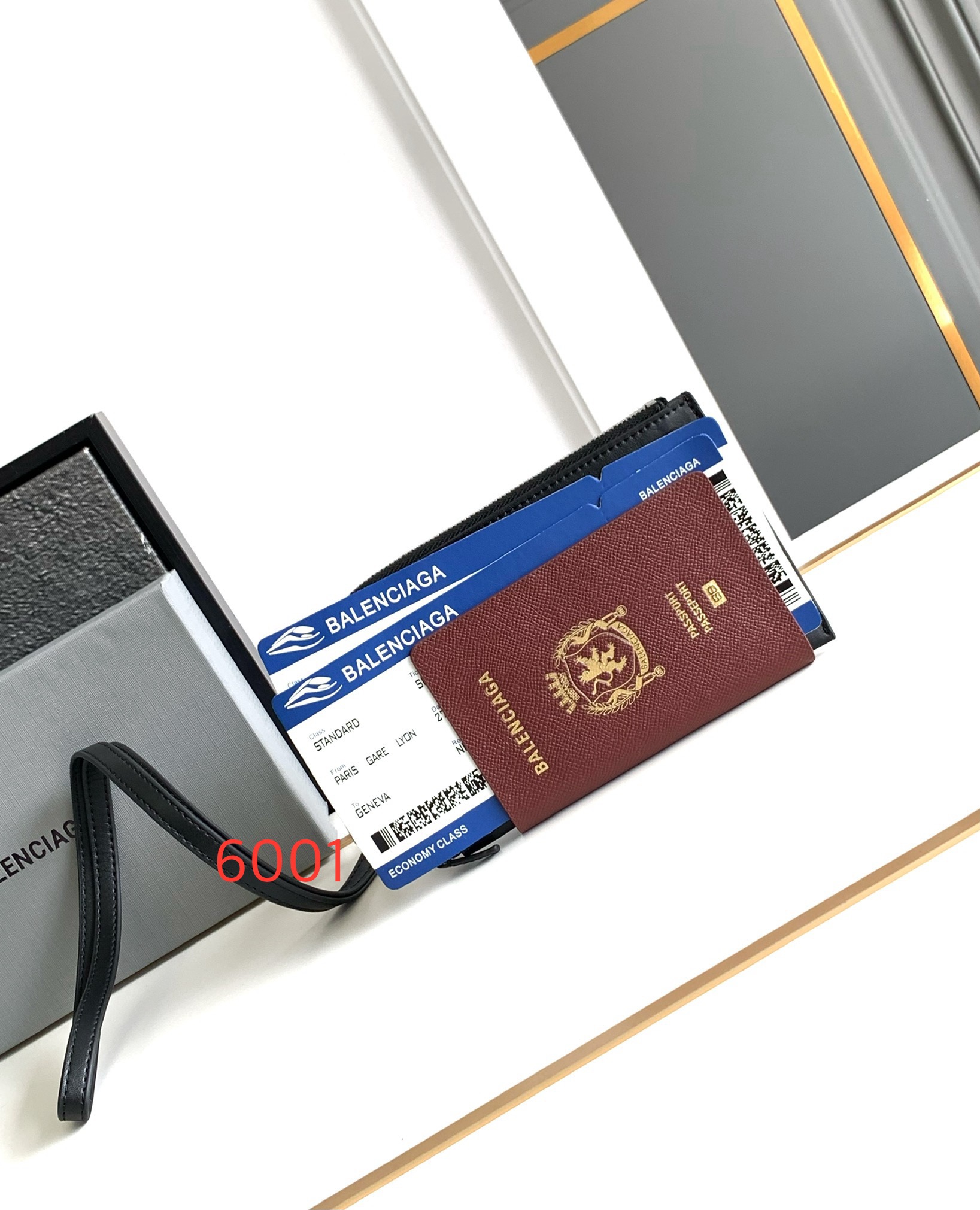 Hourglass iconic Men's Red Passport Long Wallet 1 Ticket - Bag - Gorchic - $139.99