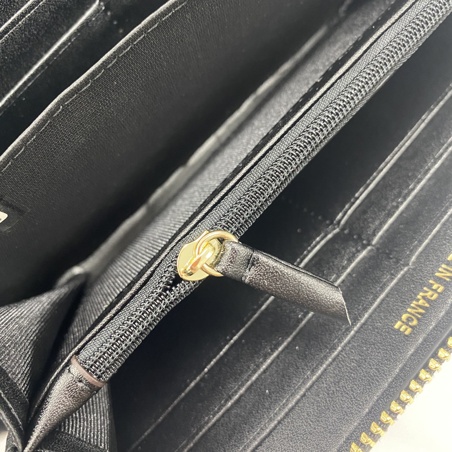 CC Inspired Boy Zip Around Wallet Quilted Caviar Long-Plain Gold Wallet - Gorchic - $52.99