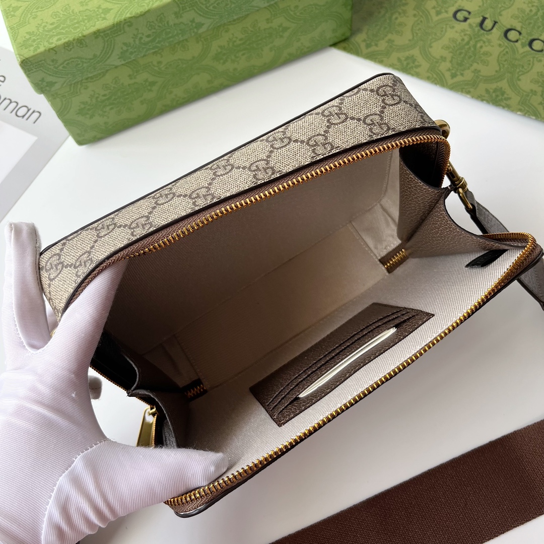 Double-G Ophidia Crossbody Brown leathe Bag - Gorchic - $142.99