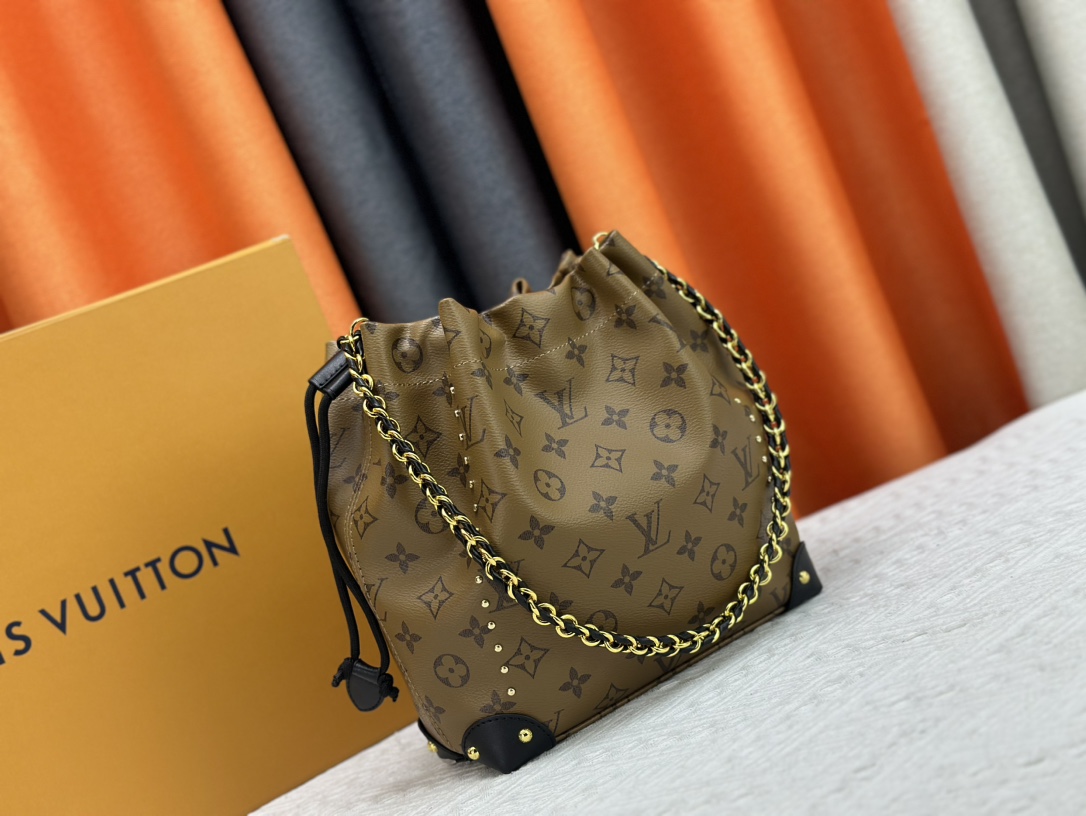 Designer Monogram Early Spring 2025 Bucket Bag - Brown - Gorchic - $135.99