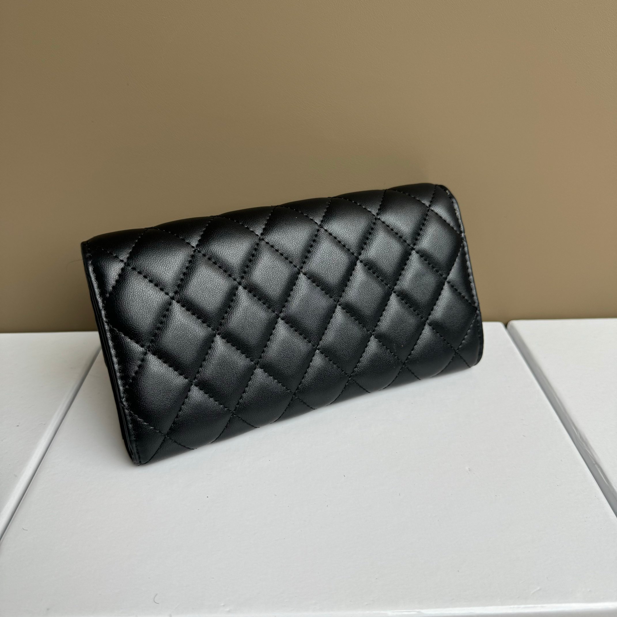 CC Inspired Counterfeit Caviar Leather Wallet-Black Gold Wallet - Gorchic - $59.99