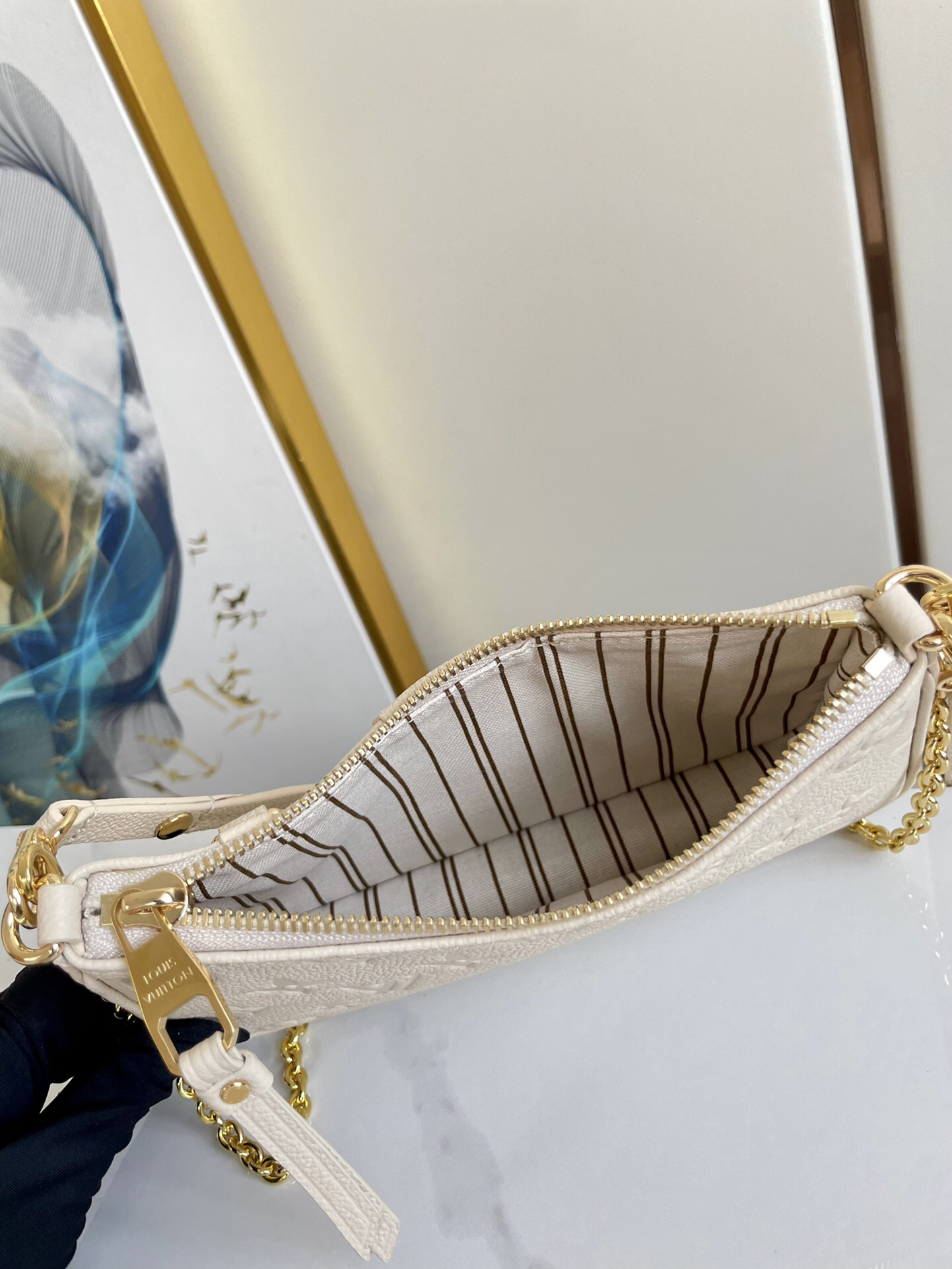 Designer Monogram Easy Pouch On Strap Handbag Cream - Bag - Gorchic - $129.99