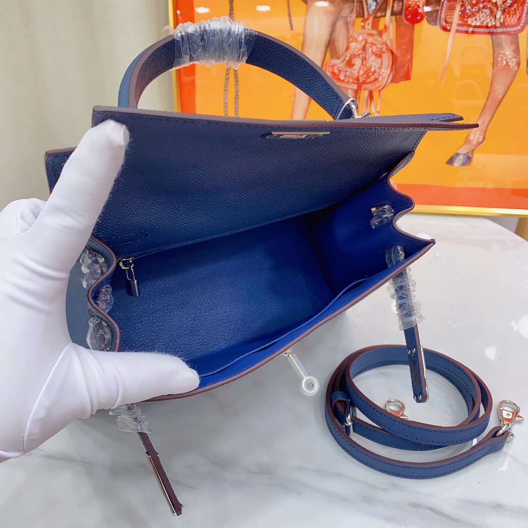 H-Inspired Kelly Haze Blue Silver Hardware - Bag - Gorchic - $156.99