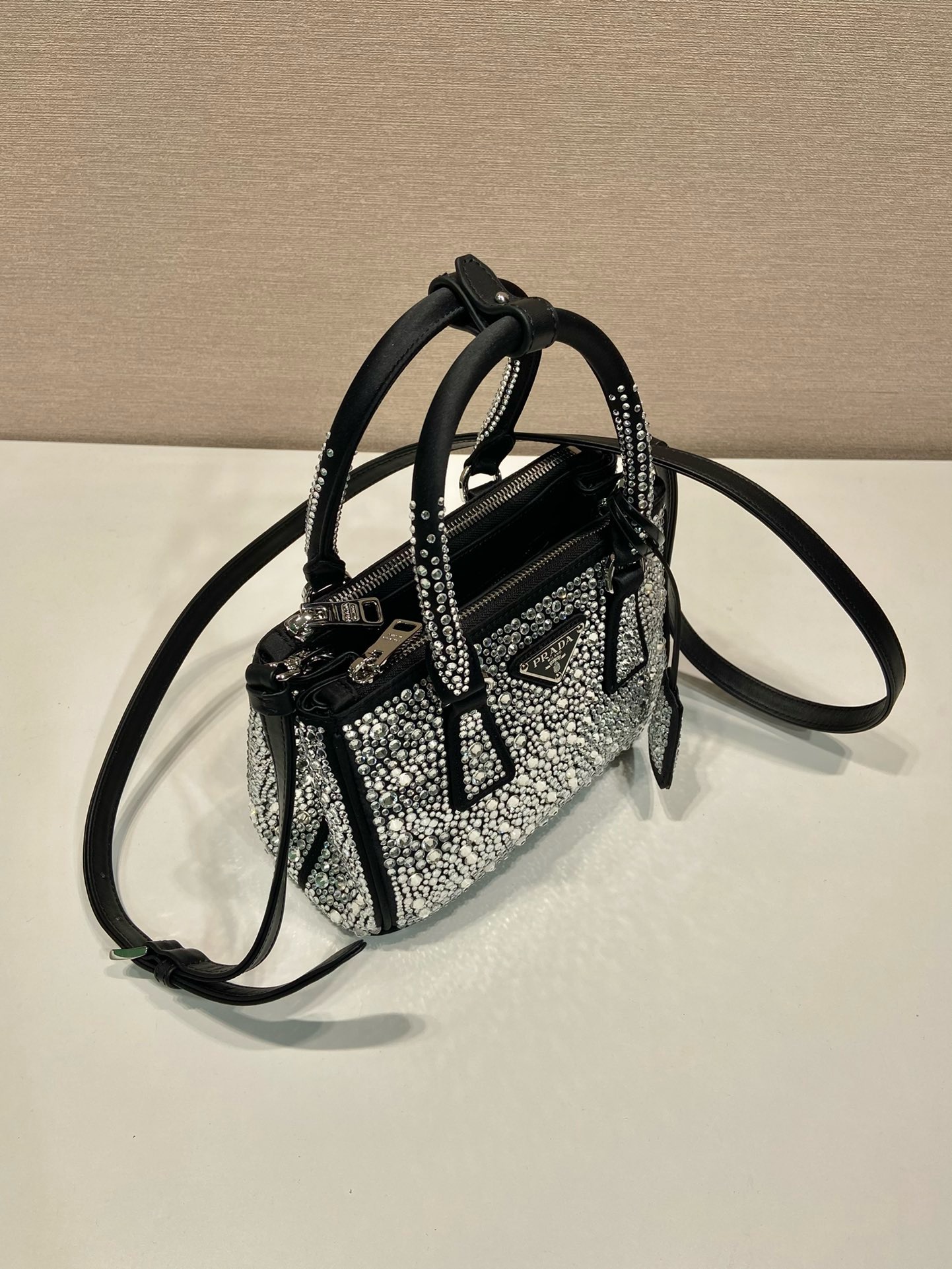 Saffiano texture Galleria Satin Mini-bag With Crystal - Bag - Gorchic - $495.99