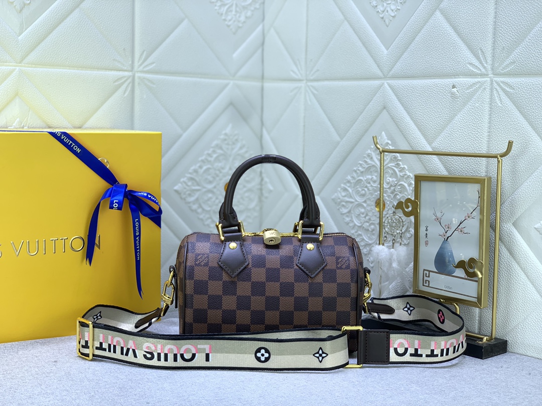 Designer Monogram Speedy Bandoulière 20 Damier Ebene Women Handbag - Bag - Gorchic - $117.99