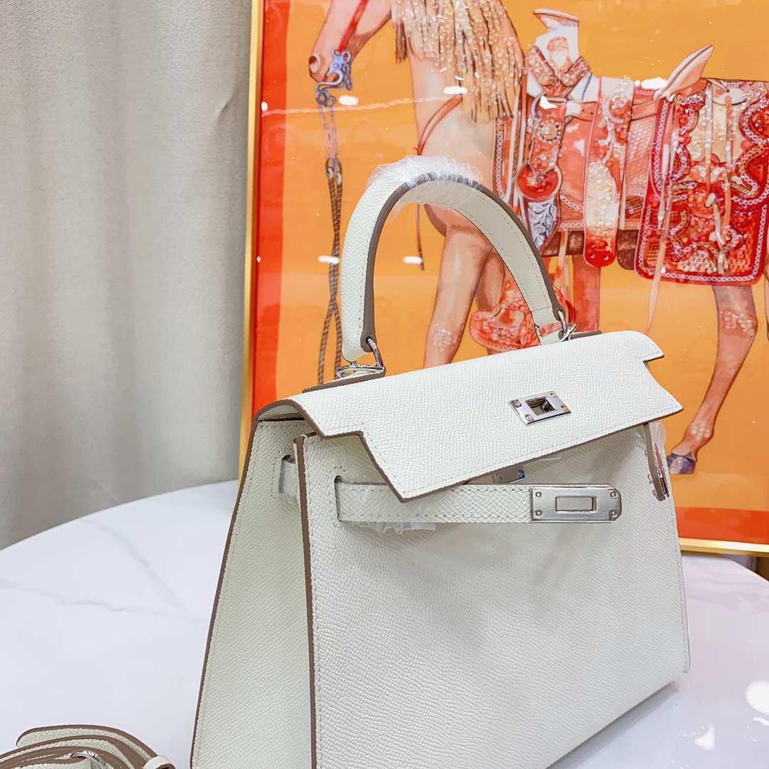 H-Inspired Kelly Haze Light White Silver Hardware - Bag - Gorchic - $156.99