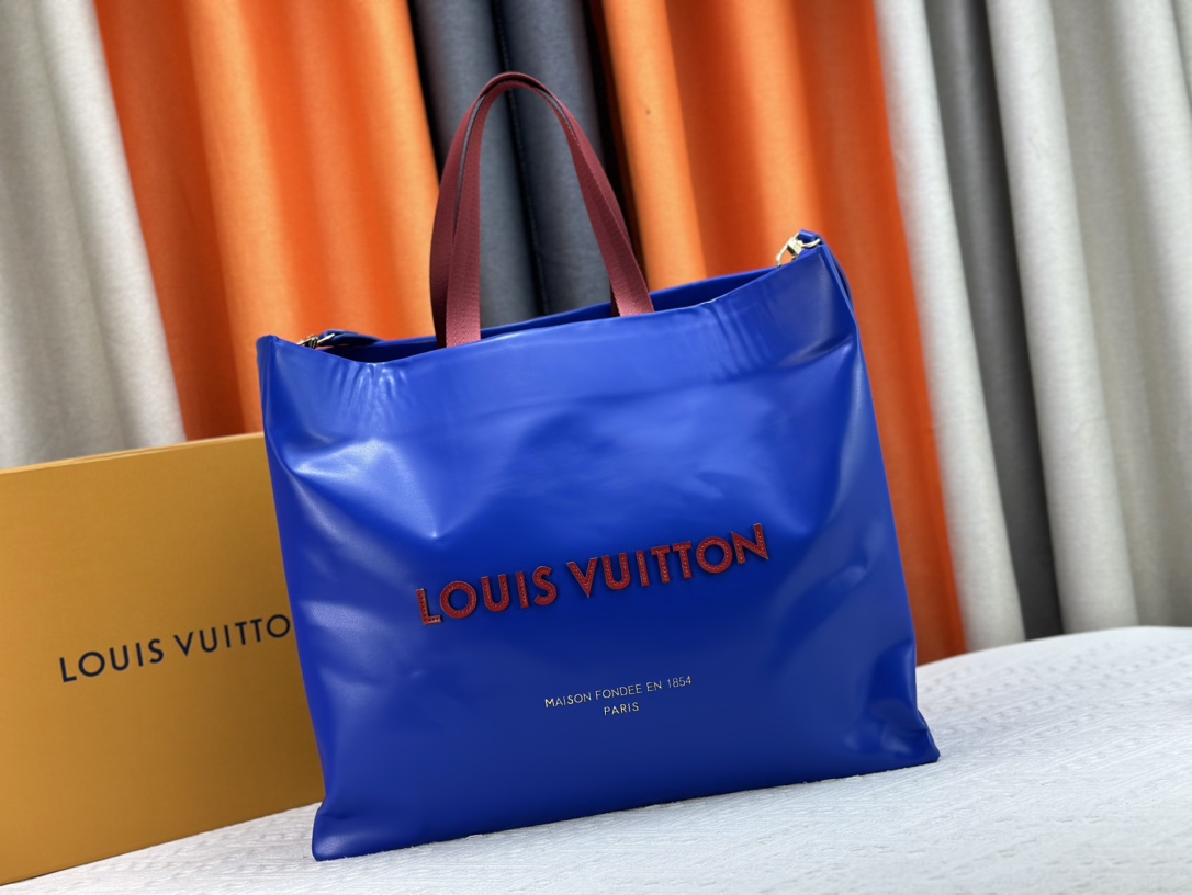 Designer Monogram Bag Shopper Tote MM in Blue - Bag - Gorchic - $132.99