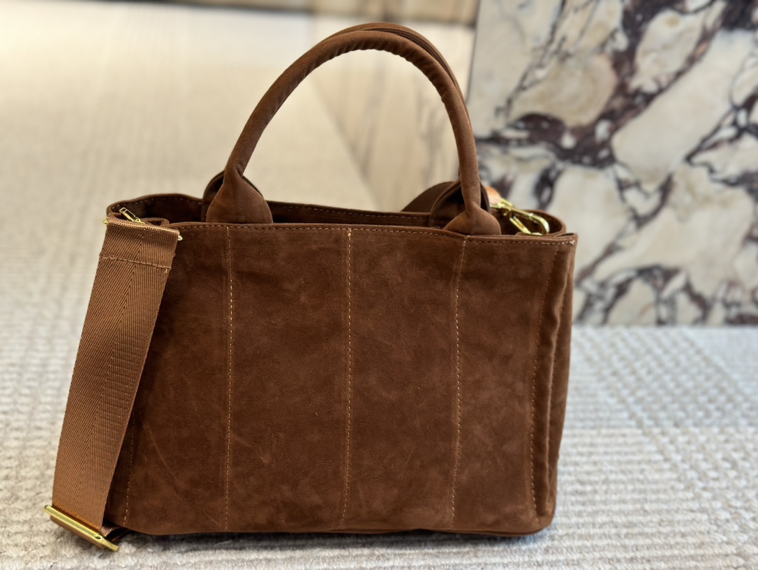 Saffiano texture Suede Triangle Label Classic Bag - Gorchic - $134.99