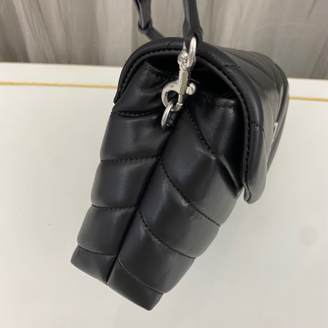 Lady Designer Loulou Toy quilted leather shoulder bag black - Bag - Gorchic - $114.99