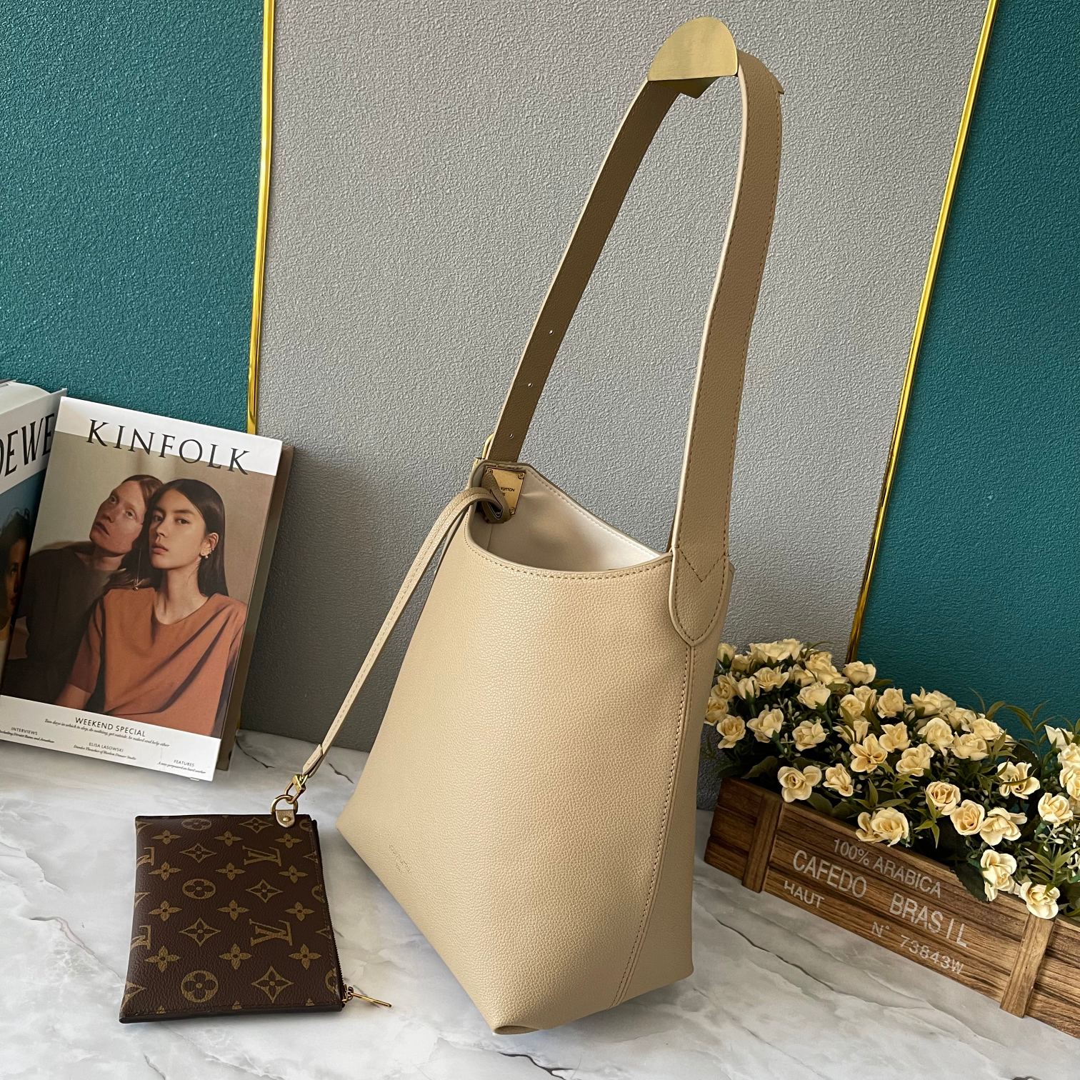 Designer Monogram  Low Key Hobo PM Bag in Apricot - Bag - Gorchic - $135.99
