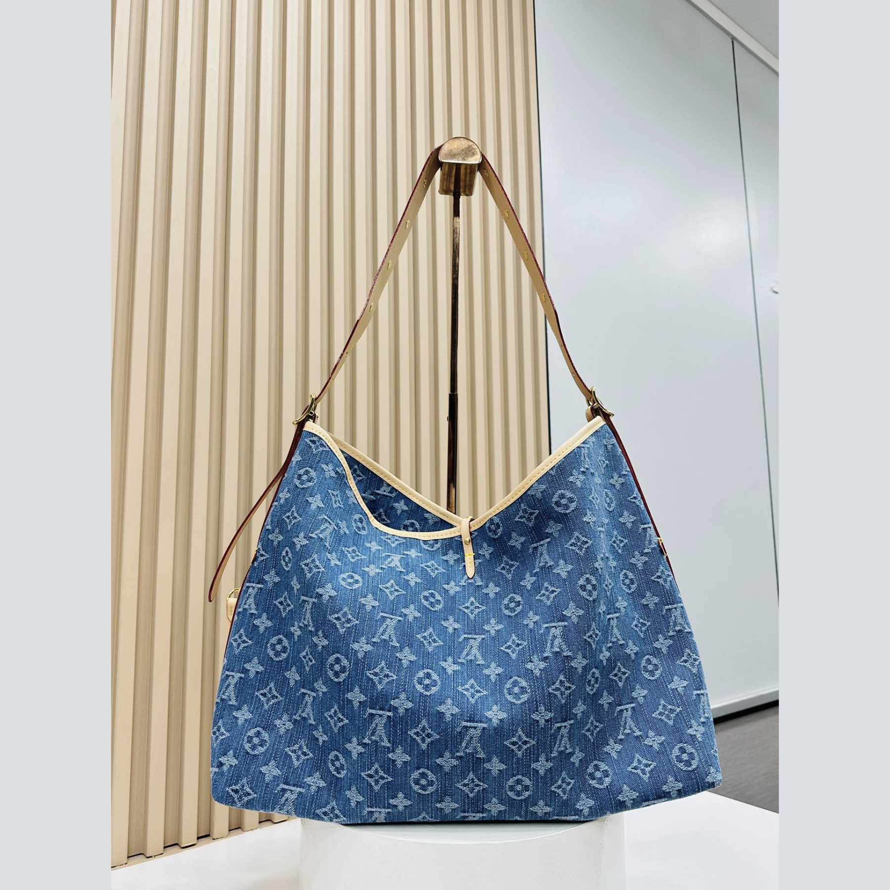 Designer Monogram  CarryAll MM - Denim Bag - Gorchic - $132.99