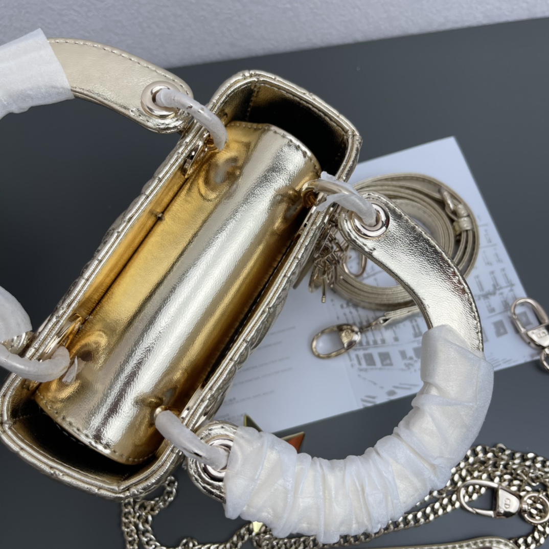 D Inspired Mini Lady D Inspired Bag Cannage Calfskin - Bag - Gorchic - $158.99