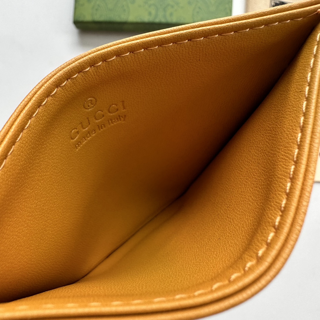 Double-G GG Marmont card case yellow leather-wallet - Gorchic - $39.99