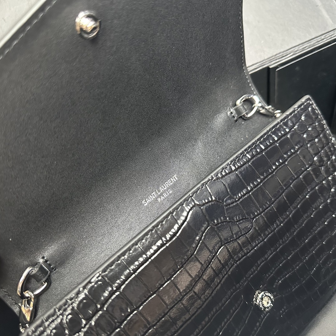 Lady Designer  Grain De Poudre Monogram Uptown Chain Wallet Black-Sier hardware - Bag - Gorchic - $122.99