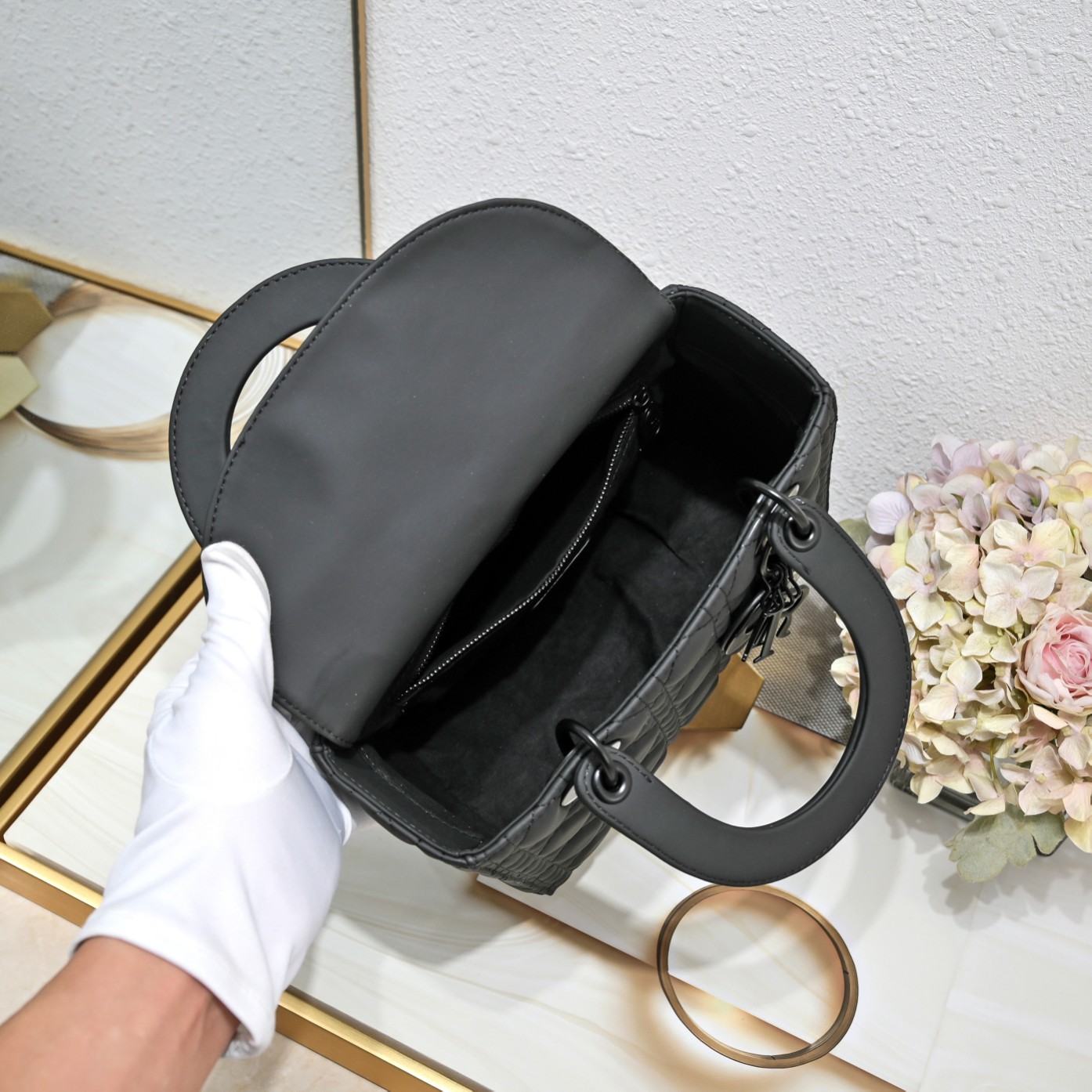 D Inspired Medium Lady D Inspired Bag Ultramatte Calfskin - Bag - Gorchic - $139.99